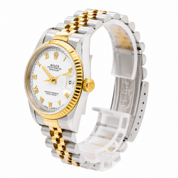 Rolex Datejust 36MM 16233 Two-Tone White Roman Dial Watch